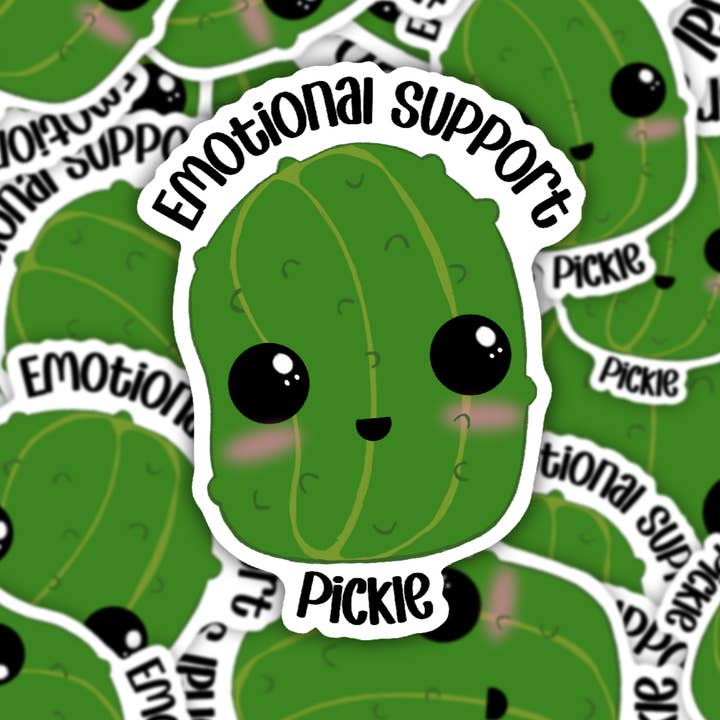 Emotional Support Pickle Sticker for wholesale by Clarity Goods