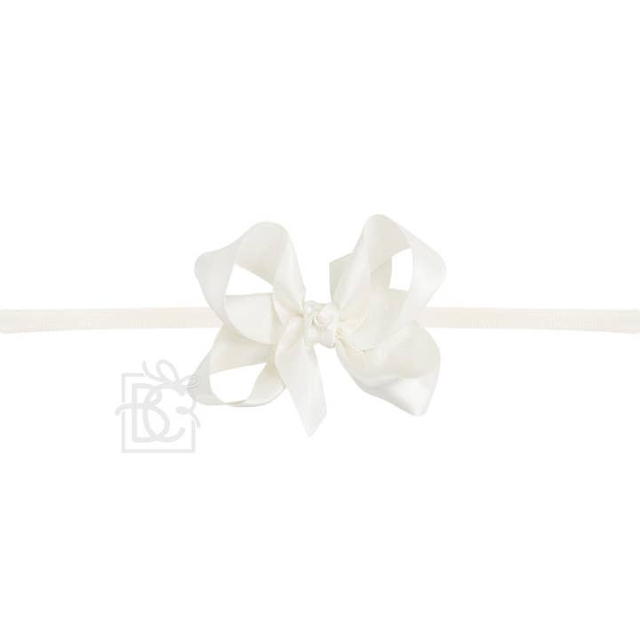 Beyond Creations, LLC - Wholesale Fashion Headband - Kids - 1/4" PANTYHOSE HEADBAND W/SATIN BOW0