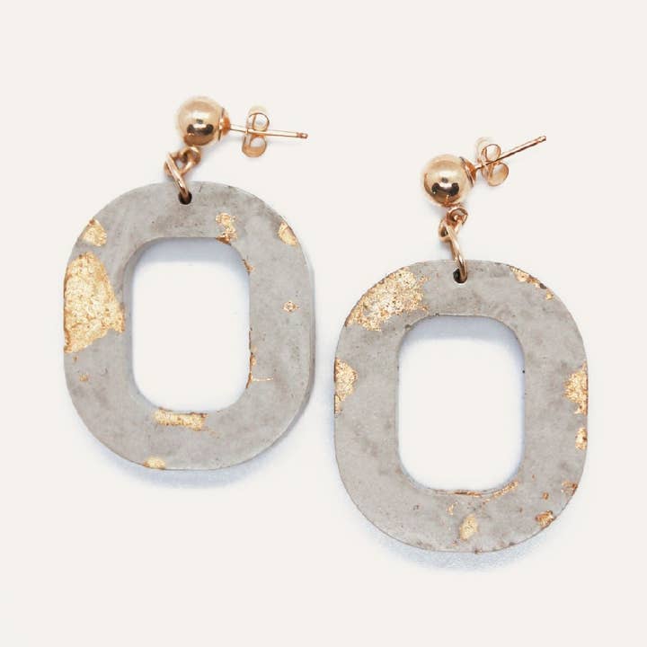 Curvilinear Concrete Earrings - Grey for wholesale by Doty Chou Objects