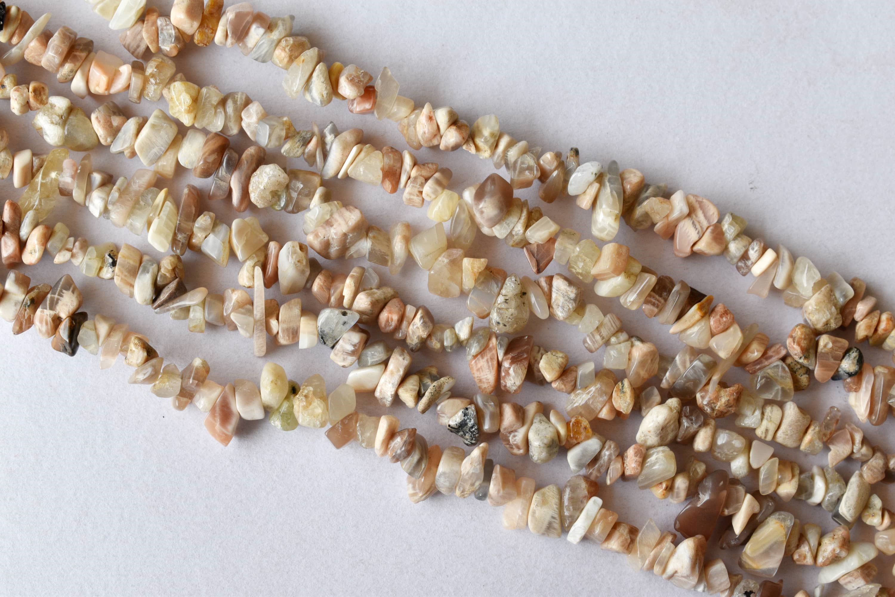Soothing Crystals – wholesale Beaded/pearl necklace – Moonstone Chip Beads Necklace, Crystal Uncut Beads3