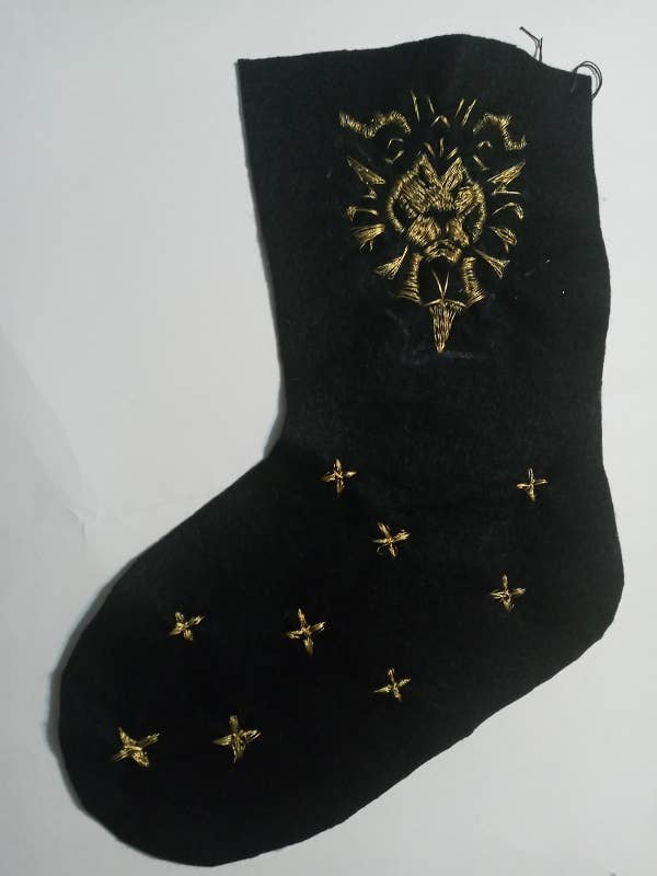 Meia de Natal Leão Dourado, Decoração Única de Natal LXL41 por atacado de BLUE RIBBON ORNAMENTS