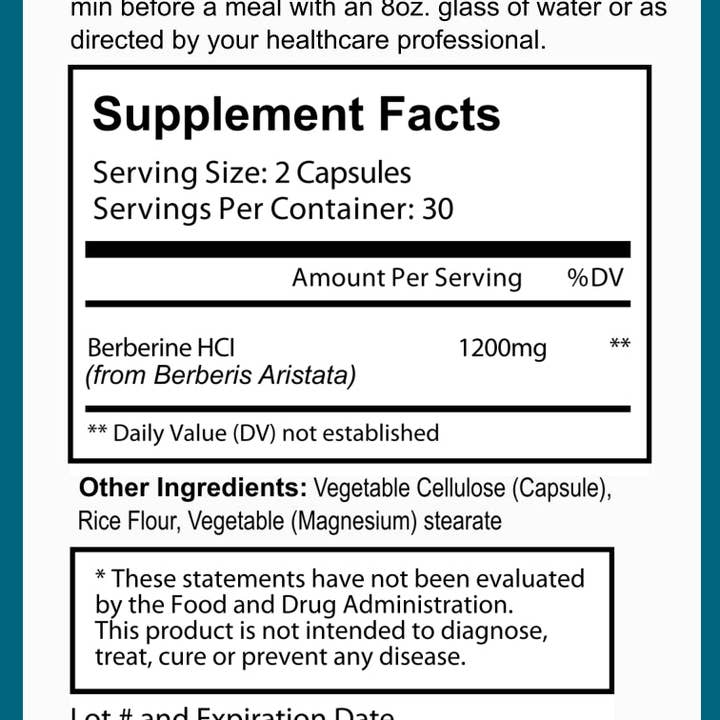 Hybrid Nutraceuticals LLC - Wholesale Oral supplement/vitamin - Berberine 1200mg4