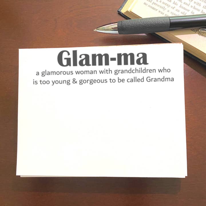 Glam-ma Note pad for wholesale by Geez Louise Goods