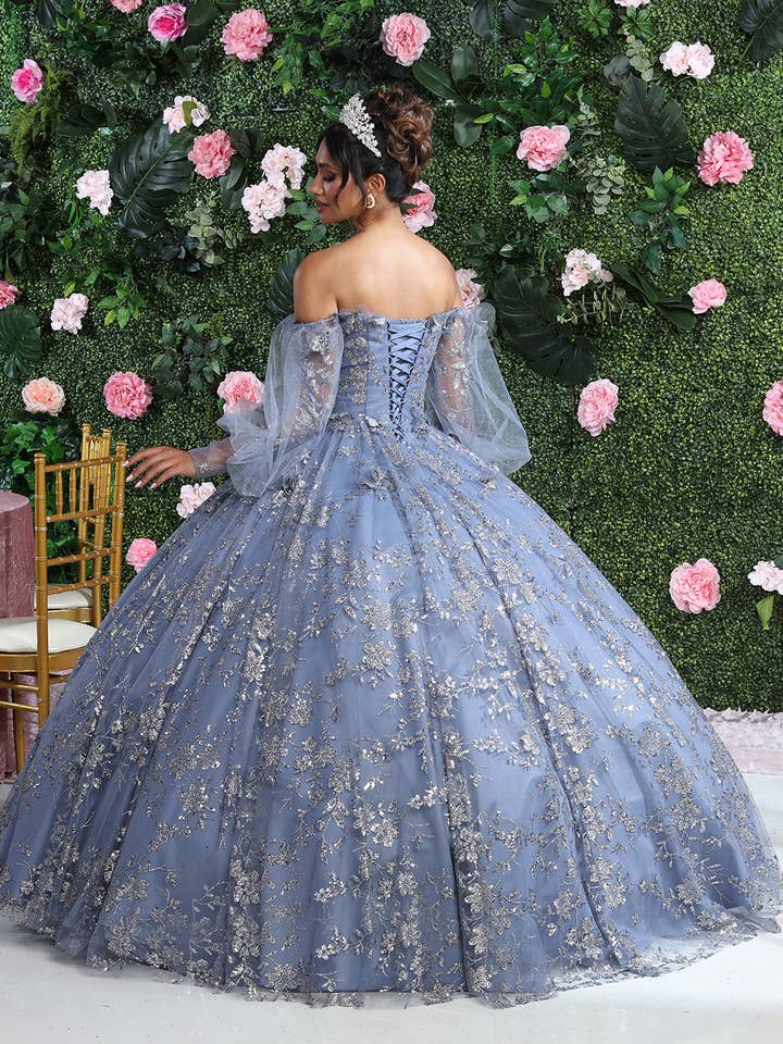 LA Merchandise – wholesale Klänning - Dam – LA206 Axelbandslös Balklänning med Puffärmar för Quinceañera4