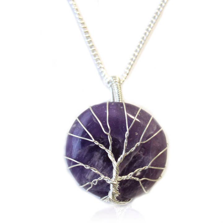 Tree of Life Gemstone Necklace - Amethyst for wholesale by Ancient Wisdom