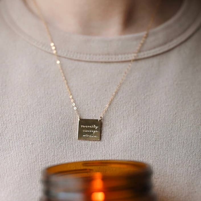 Tickle Bug Jewelry - Wholesale Pendant/Charm Necklace - Serenity Prayer Necklace, 14k Gold Filled or Sterling Silver
