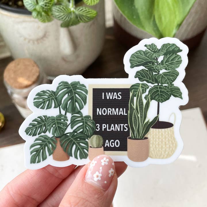 Adesivo Eu era Normal 3 Plantas Atrás por atacado de LINH T VO ART & ILLUSTRATION