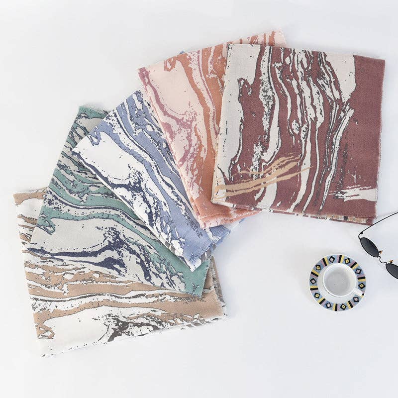 Funkyrel® Atzbranding Limited - Wholesale Scarf - Women's - Scarvii - Marble Long Scarf6