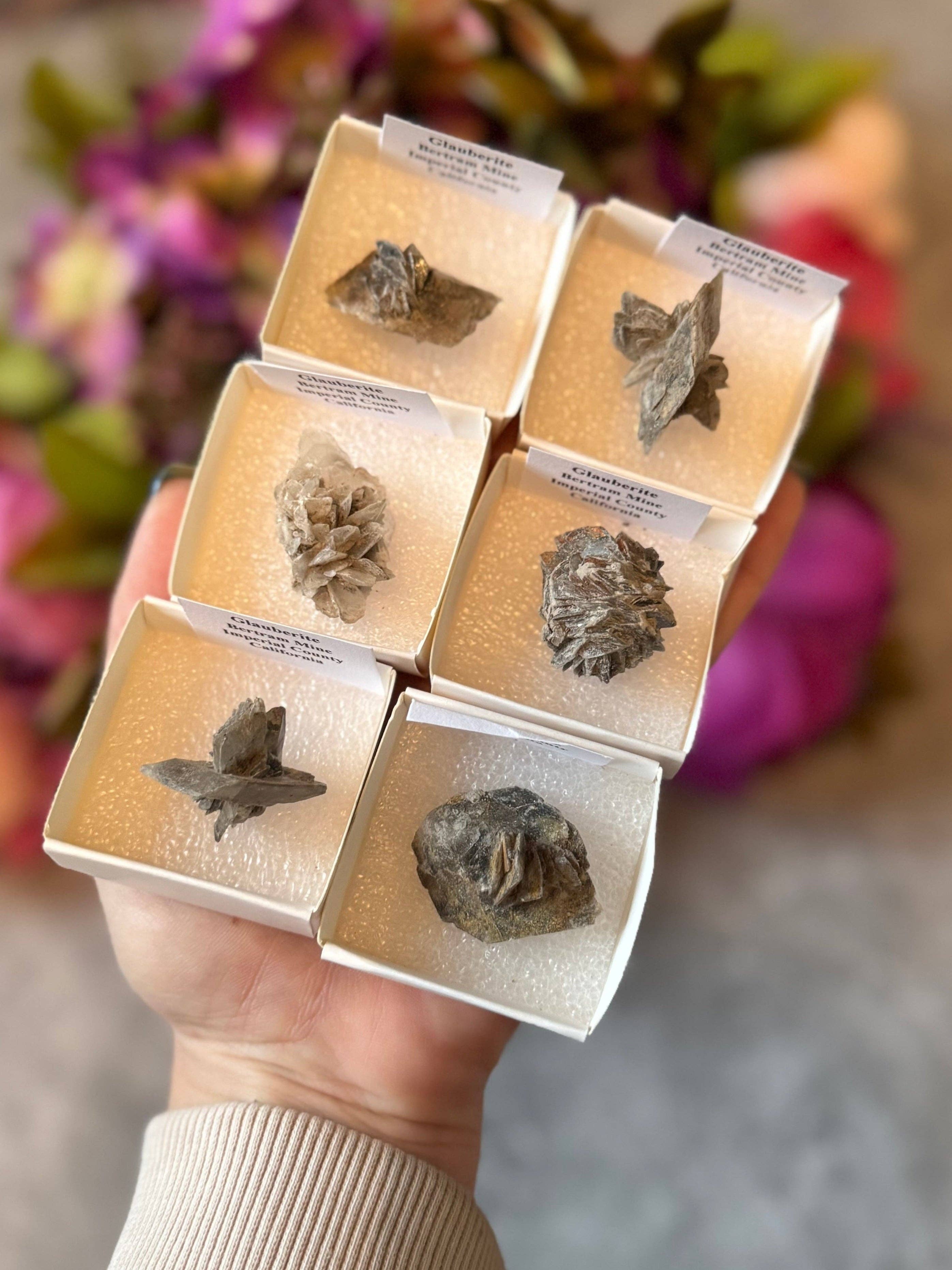 Mandala Gems – Großhandel Spiritueller Stein/Kristall – Glauberit-Mineralprobe aus der Bertram-Mine, Kalifornien0