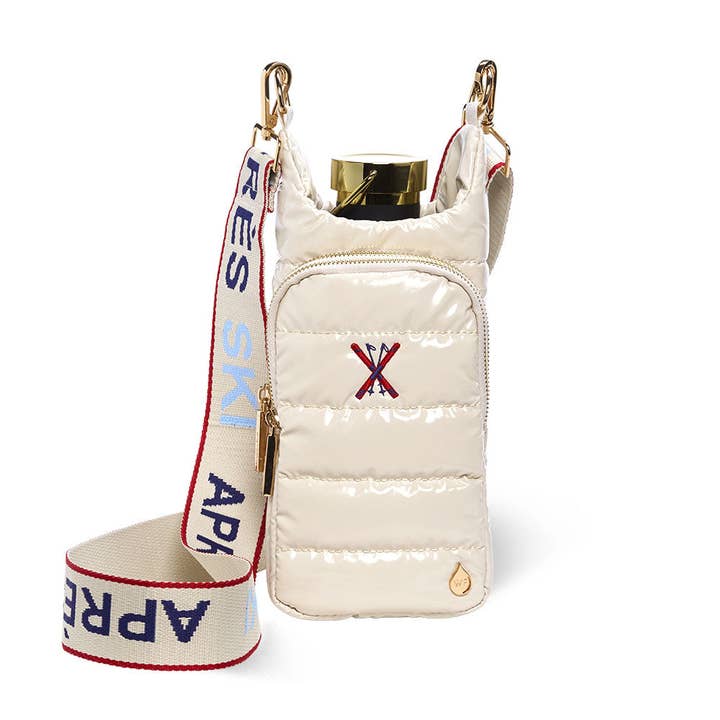 Ivory Lacquer HydroBag® with Ski Embroidery and Après Ski Strap for wholesale by WanderFull