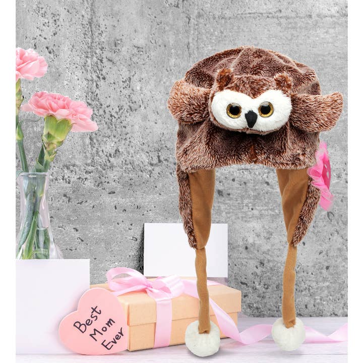 Cota Global - Vendita all'ingrosso Cappello - Bambini - Cappello di Peluche per la Festa della Mamma - Cuore Super Morbido - Gufo6