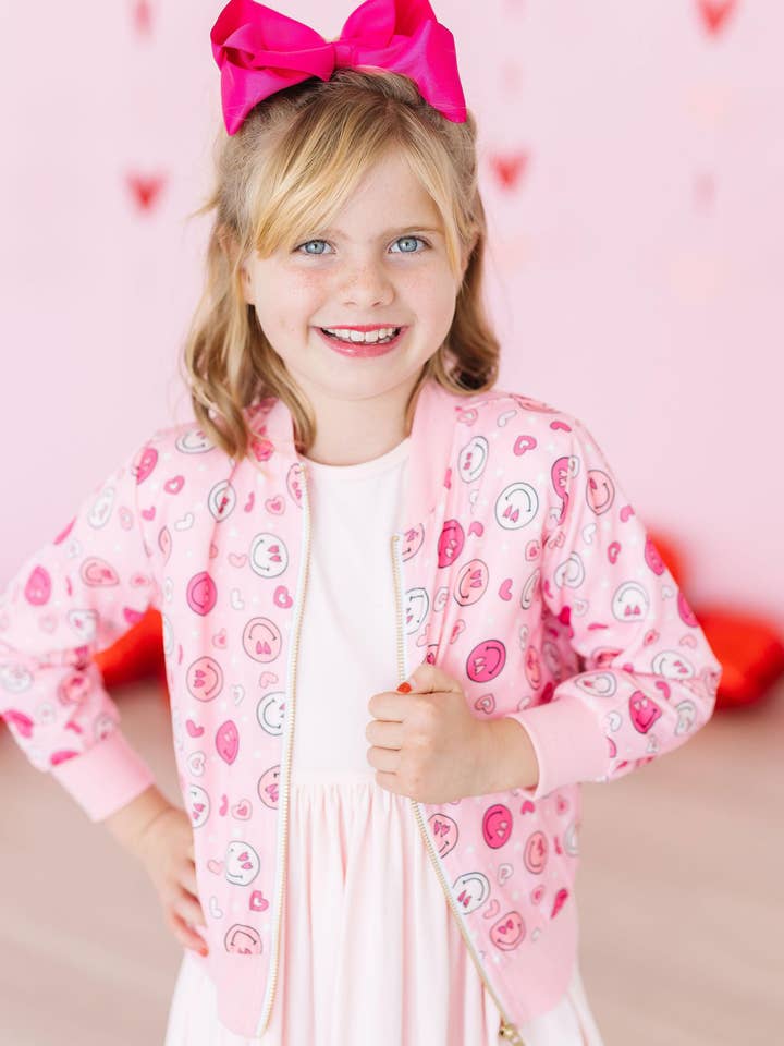 SALE You Make Me Happy Satin Jacket for wholesale by Mila & Rose