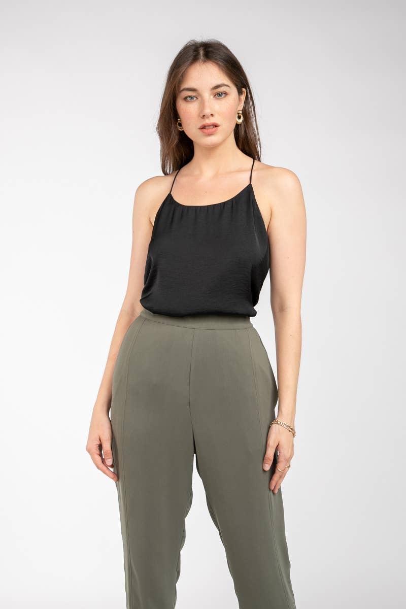 Naked Zebra – Top interior – Mulher por atacado – Camisola de Cetim com Costas de Nadador - TF9