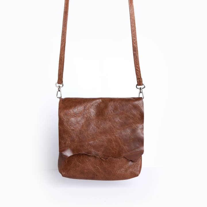 Erika Brown Mini Messenger Handbag for wholesale by Viva Bags of California