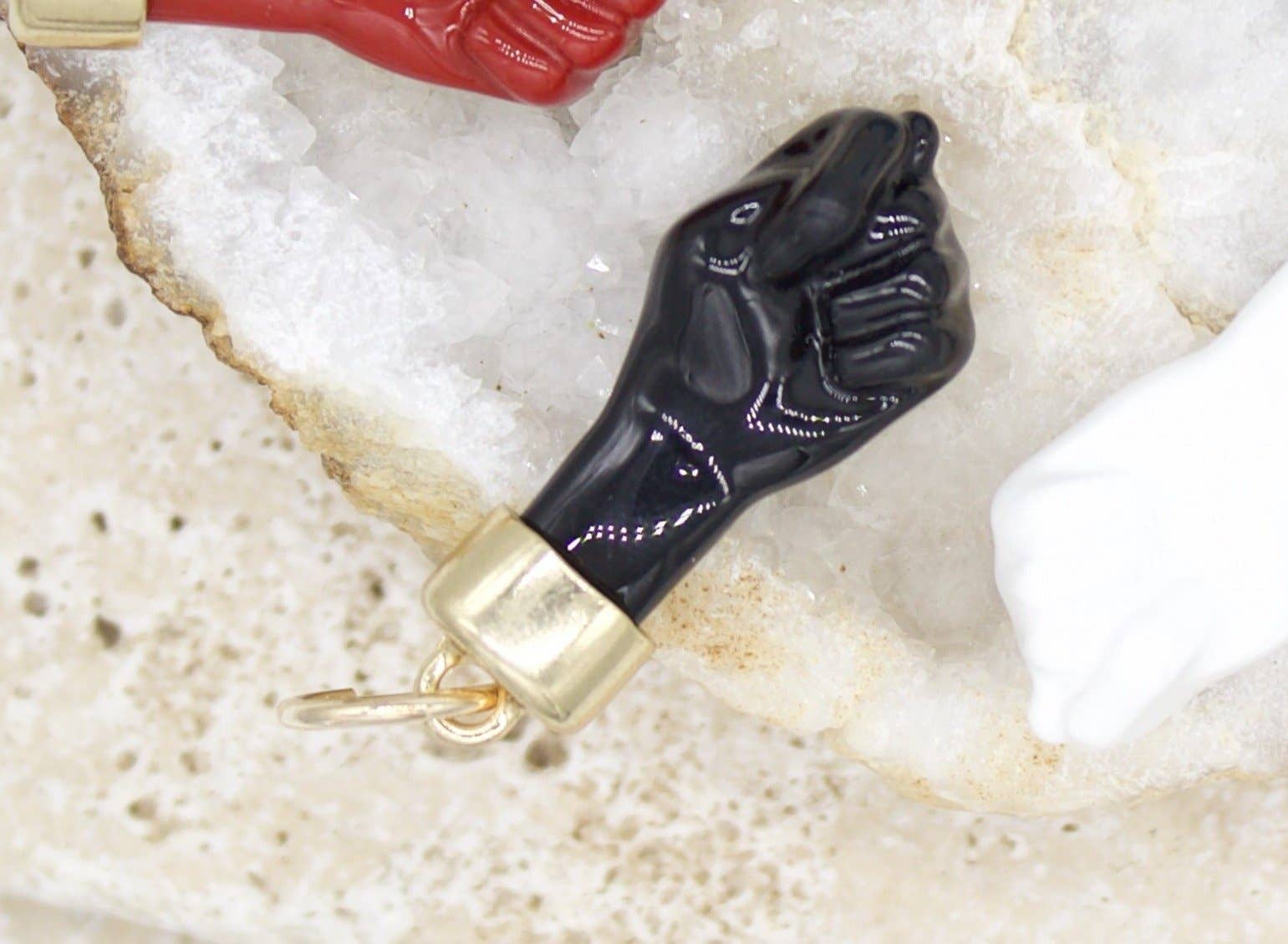 MIA Jewelry - Wholesale Individual Charm/Pendant - 18K Gold Filled Enamel Figa Hand Pendant (A39)0