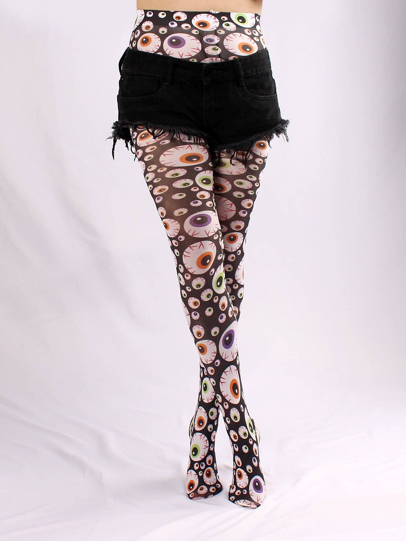 SALINA TRADING INC - Wholesale Tights - Women's - Devil Eye Floral Print Tights Stylish All-Season Stockings5