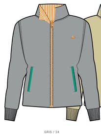 Grey Jacket With Striped Collar on the Inside for wholesale on Faire