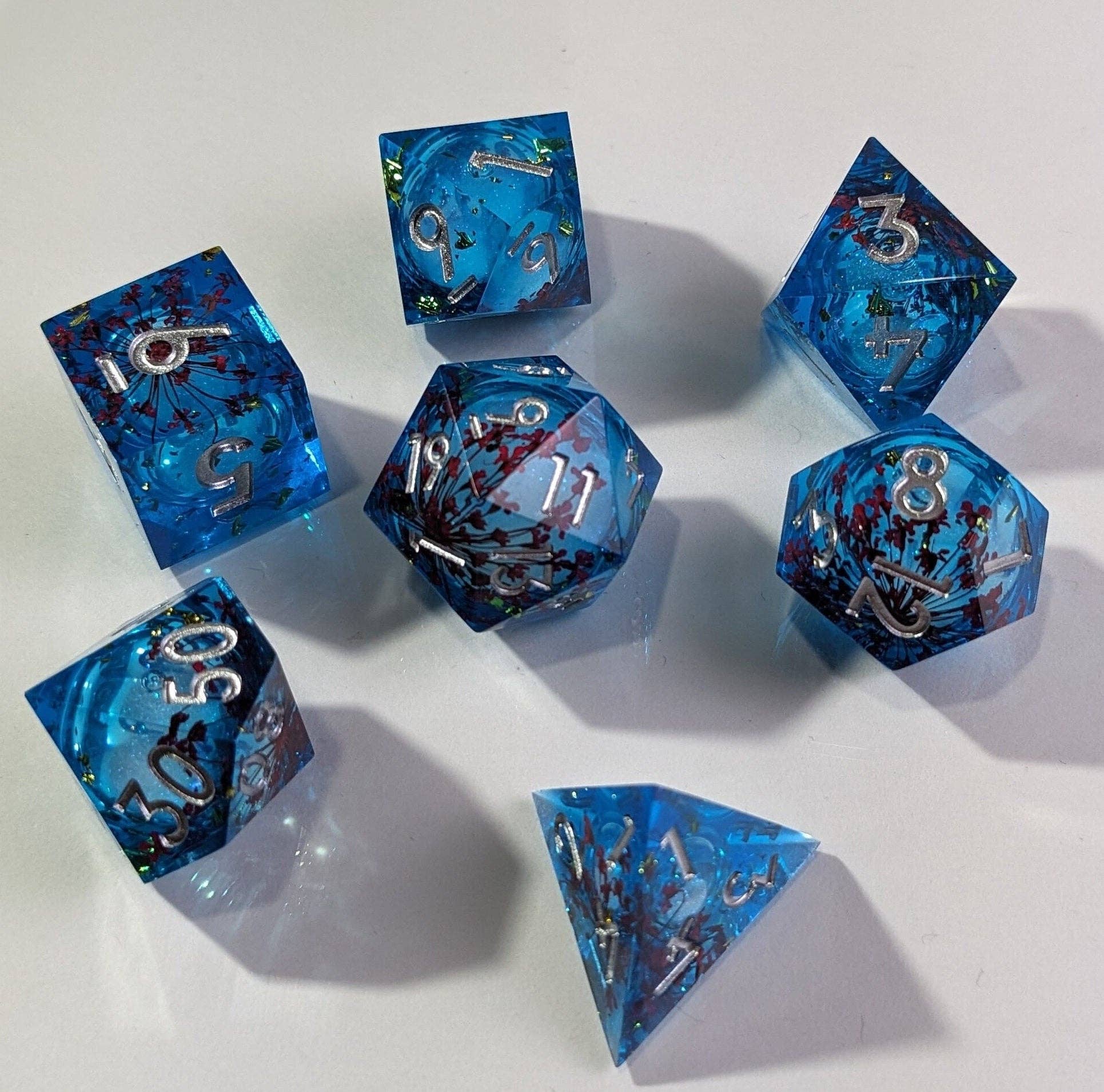 EBONWOOD - Wholesale Dice - Ethereal Petal - 7 Piece Luxury D&D Dice Set2