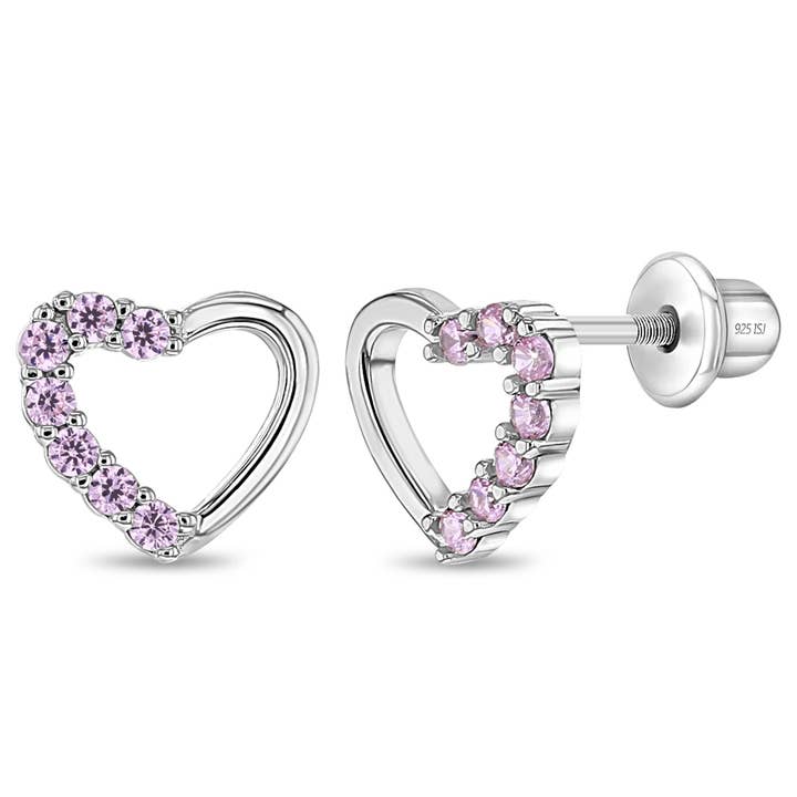 In Season Jewelry – Engroshandel Smykker - Børn – To i ét hjerte buksetron/børn øreringe - Sterling sølv
