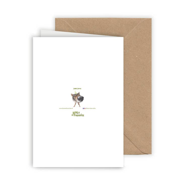 Beast Of Paradise - Wholesale Birthday Card - Funny Wolf Birthday Card, Animal Greeting Card, Invite Card