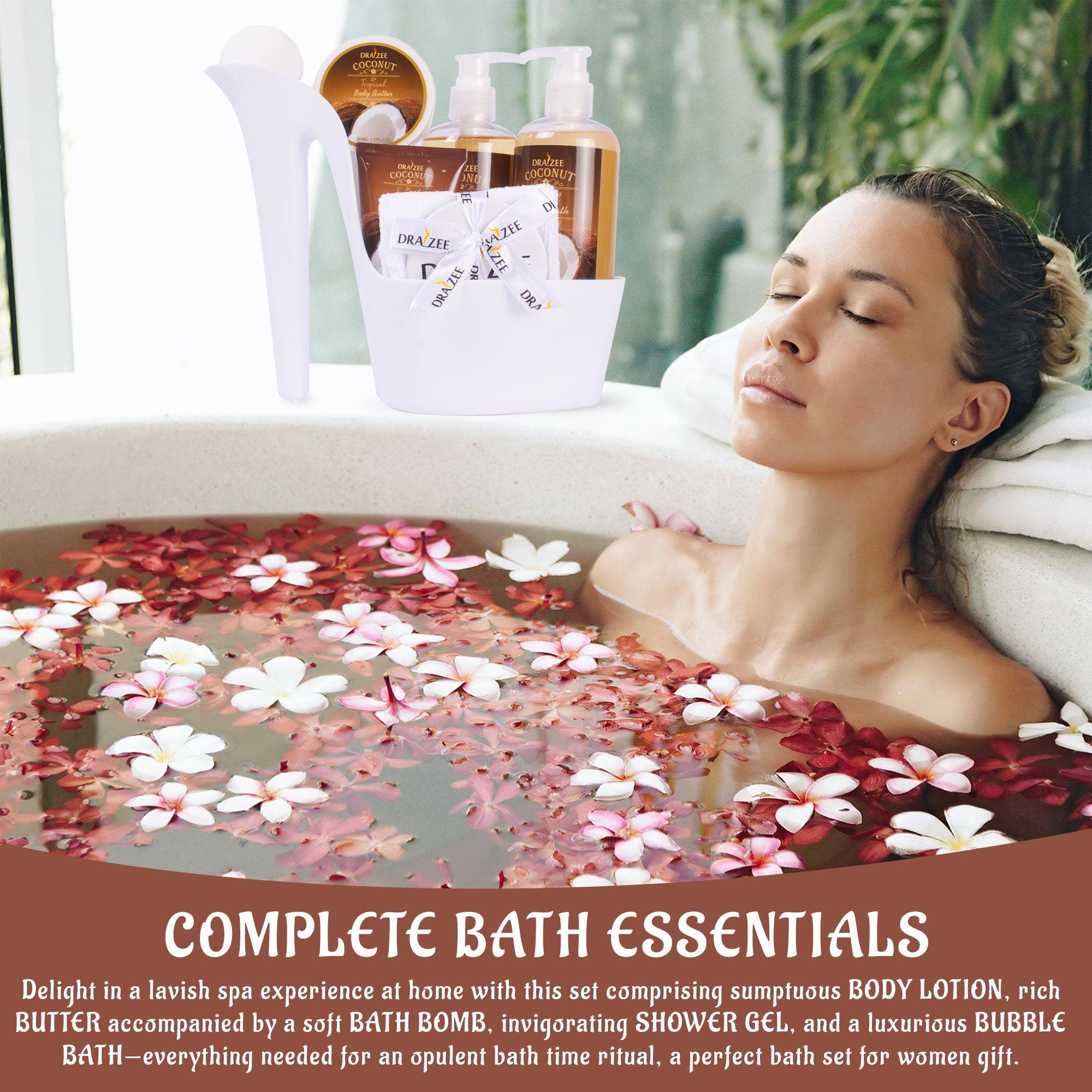 Matashi – wholesale Bad- och kroppsvårdsset – Lyxigt 8-delars kokosnötspa semester- och födelsedagspresenter för kvinnor7