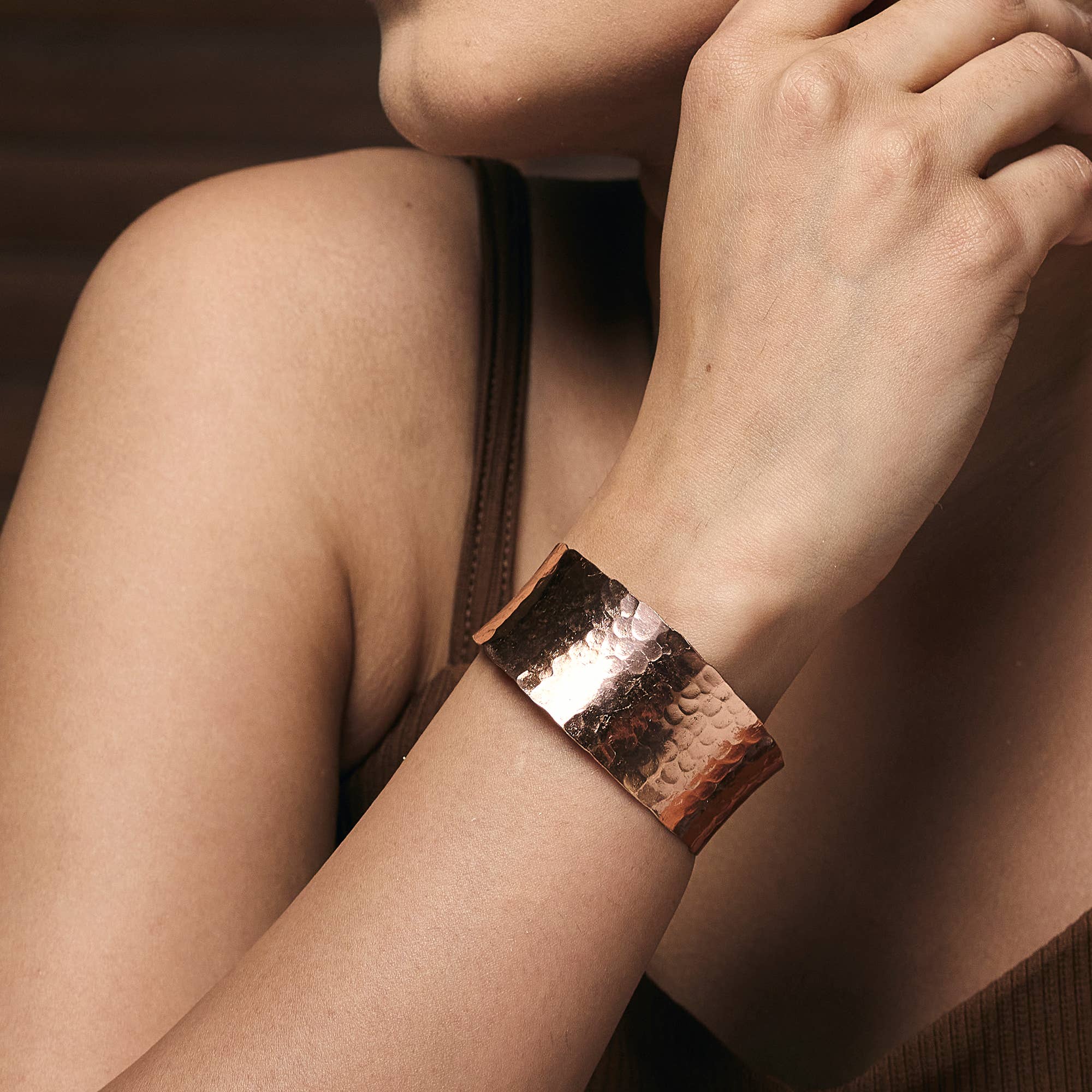 Anju Jewelry - Wholesale Cuff Bracelet - Handcrafted Copper Hammered Glow Pure Copper Cuff3