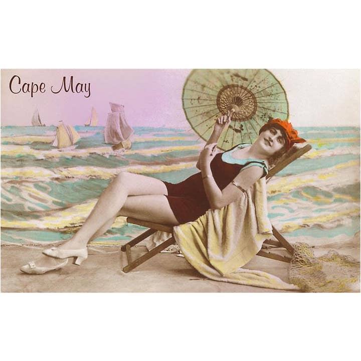 Found Image Press - Wholesale Postcard - Postcard NJ-259 Vintage Bathing Beauty, Cape May, New Jersey