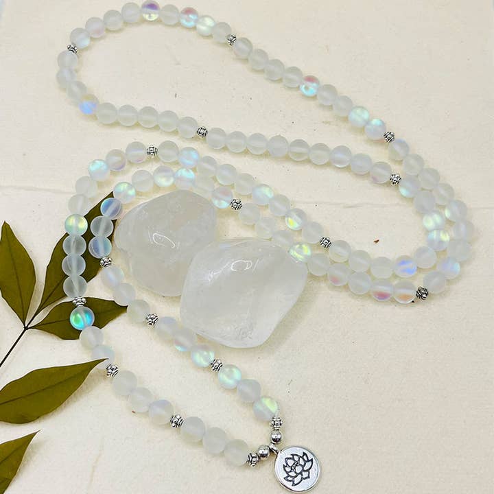 Hvid og blå Flash Beads Lotus vedhæng armbånd for engroshandel hos GemMeet