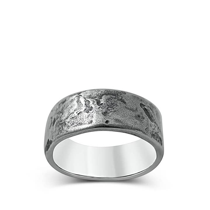 Men's ring Band rock oxid pour la vente par Black Rock Jewel
