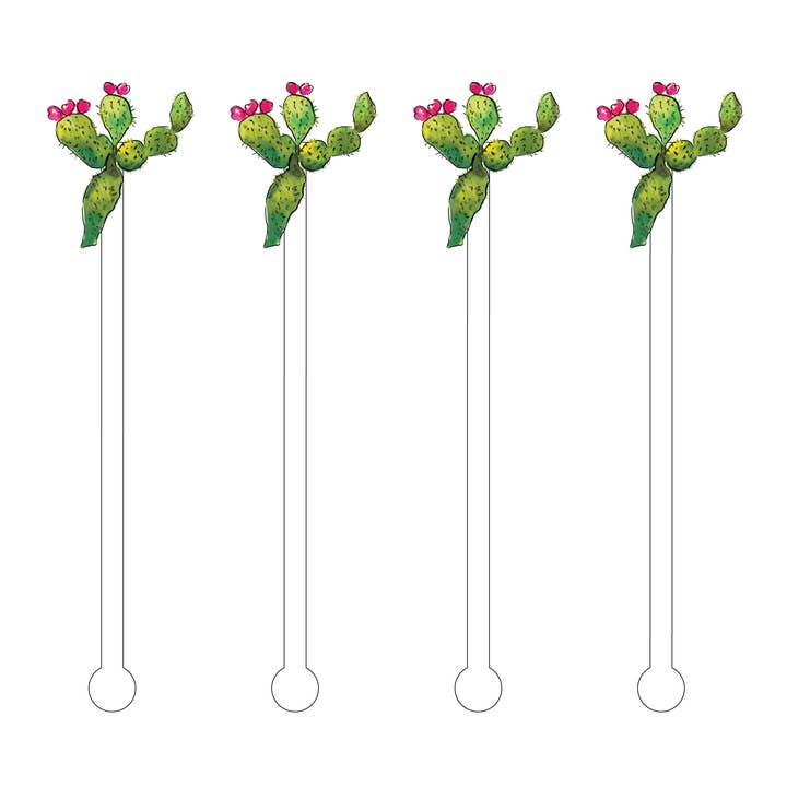 PRICKLY PEAR CACTUS ACRYLIC STIR STICKS for wholesale by XO ACRYLICS | ACRYLIC STICKS