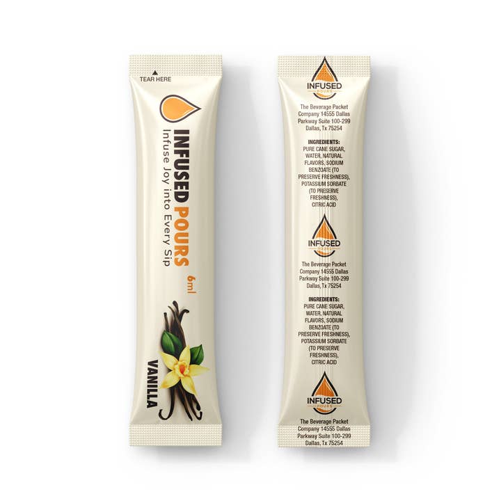 The Beverage Packet Company - Wholesale Flavoured syrup - 1 Bag, Variety Pack (Vanilla Caramel Hazelnut) 6mL7