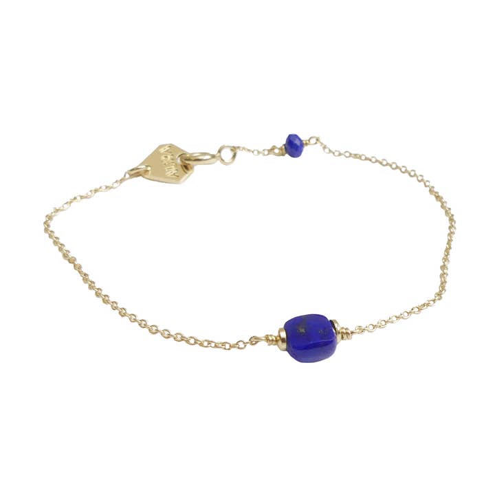 Fint blått lapis lazuli stenarmband - Berlingot för wholesale av Aura bijoux