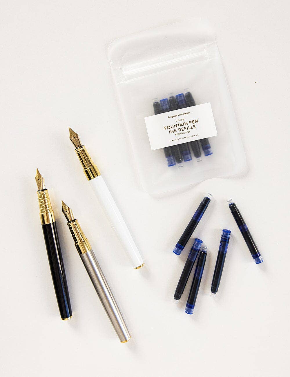 Bespoke Letterpress - Wholesale Pen - F26 Ink Refills for Fountain Pen 5pk4