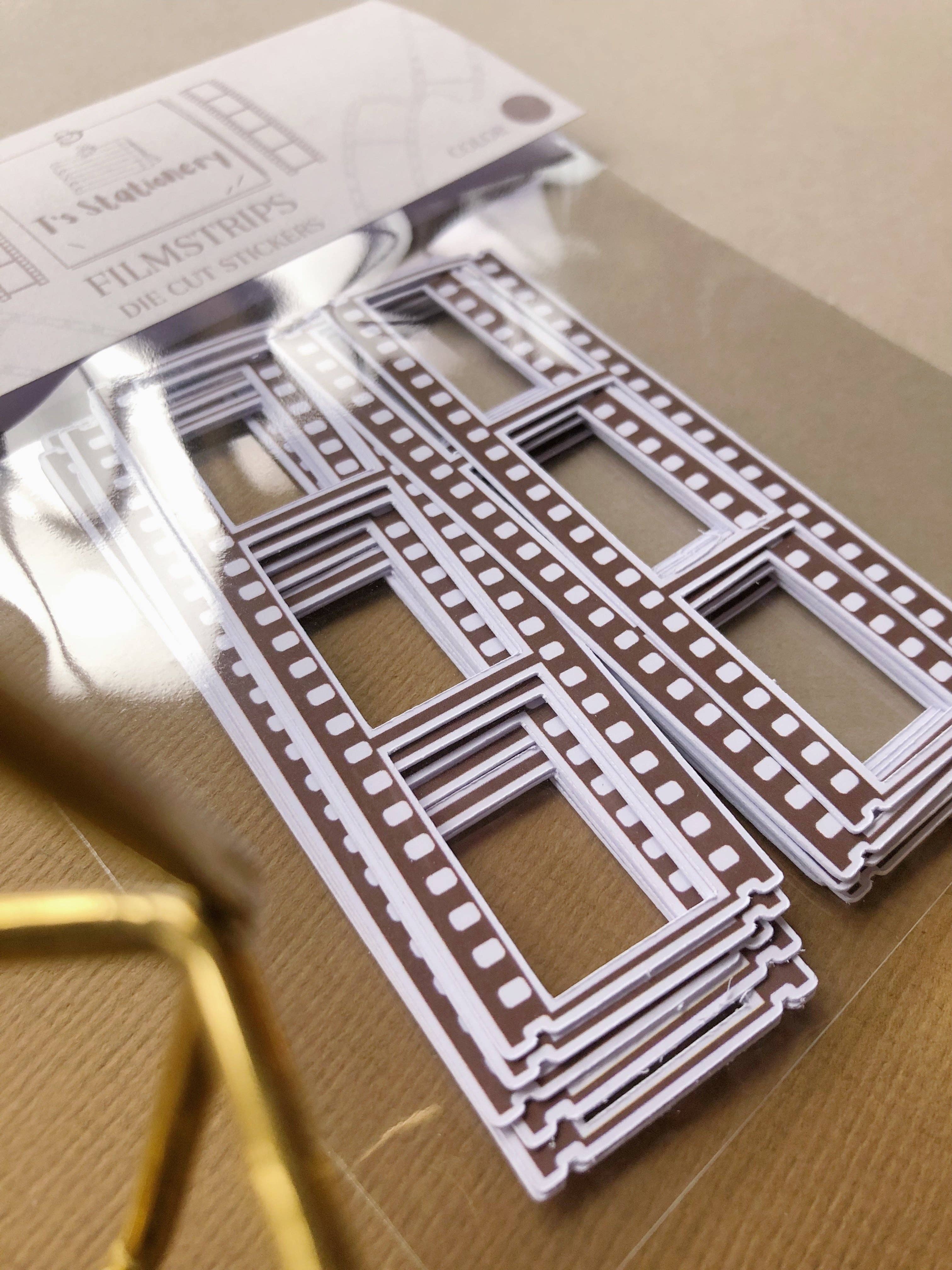 T's Stationery – wholesale Sticker – "18Pcs Chocolate Brown Film Strip Die Cut Stickers"3