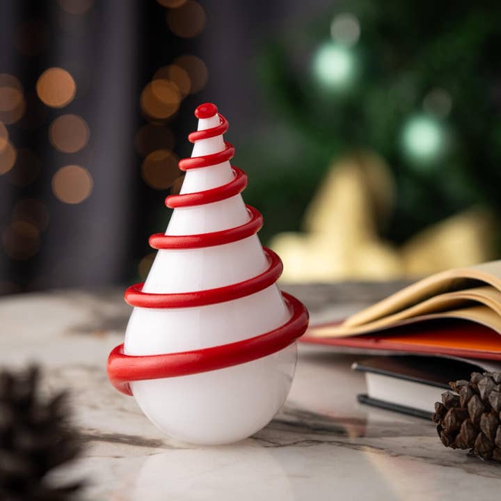 ANATOLIACRAFT - Wholesale Christmas Decoration - Hand-Blown Glass Christmas Tree Sculpture – Forest Spiral Design
