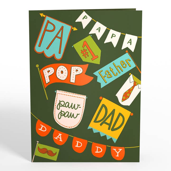 Lovepop Cards - Wholesale Everyday Greeting Card - Happy Father's Day Banner 5x7" Pop-Up Card