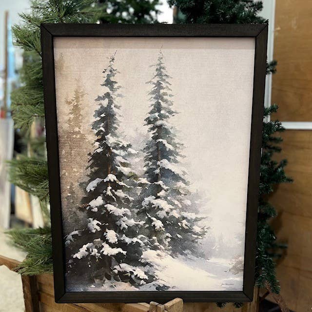 JanMichaels Art & Home - Wholesale Wall Sign - JO156 Winter's Evergreen Box Frame0