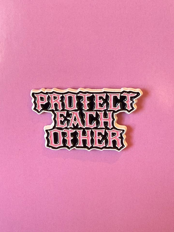 PROTECT EACH OTHER ENAMEL PIN for wholesale by Gunner & Lux