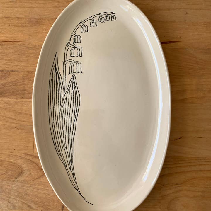 CSF Ceramics - Wholesale Platter - Oval Platter: Lily of the Valley