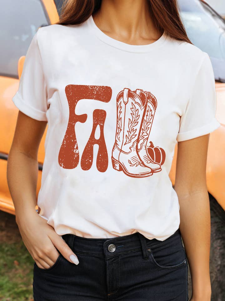 Fashion-W FALL Boots Cracking Graphic T Shirt*S-3XL for wholesale by fashionworks