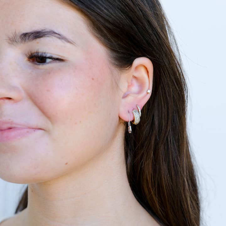 Nickel and Suede - Wholesale Hoop Earrings - Safety Pin Threader Earrings6