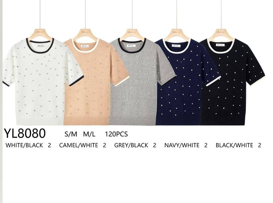 Kurt Muller – wholesale Knit top – Women's – Crystal Embellished Knit Top