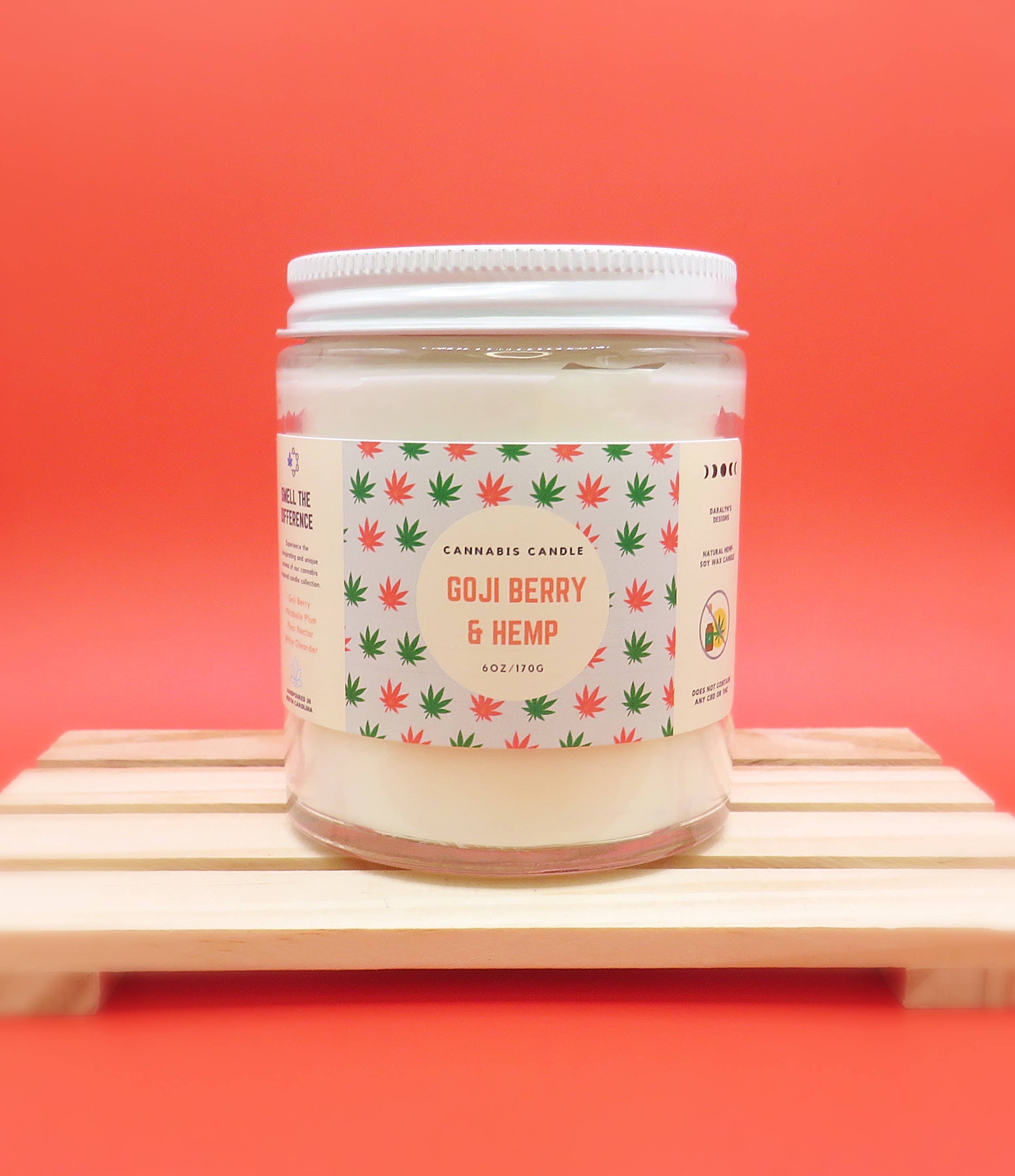 Daralyn's Designs – Vela em jarro/copo por atacado – Vela de cannabis | 6oz | Cera de cânhamo12