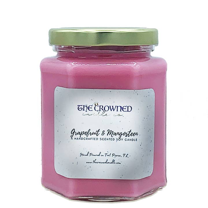 Grapefruit & Mangosteen Soy Candle for wholesale by The Crowned Candle Company