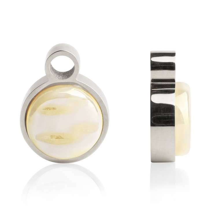 Hoop earrings • silver/sand yellow for wholesale by ALEXASCHA