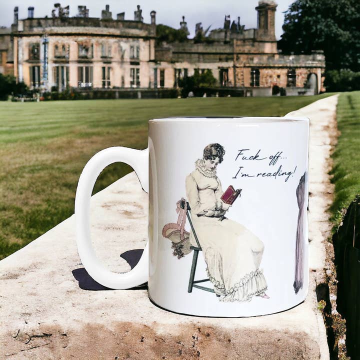 Fly Paper Products - Venta al por mayor Taza - Taza Bridgerton de Fuck Off, I'm Reading Regency Era para mujer