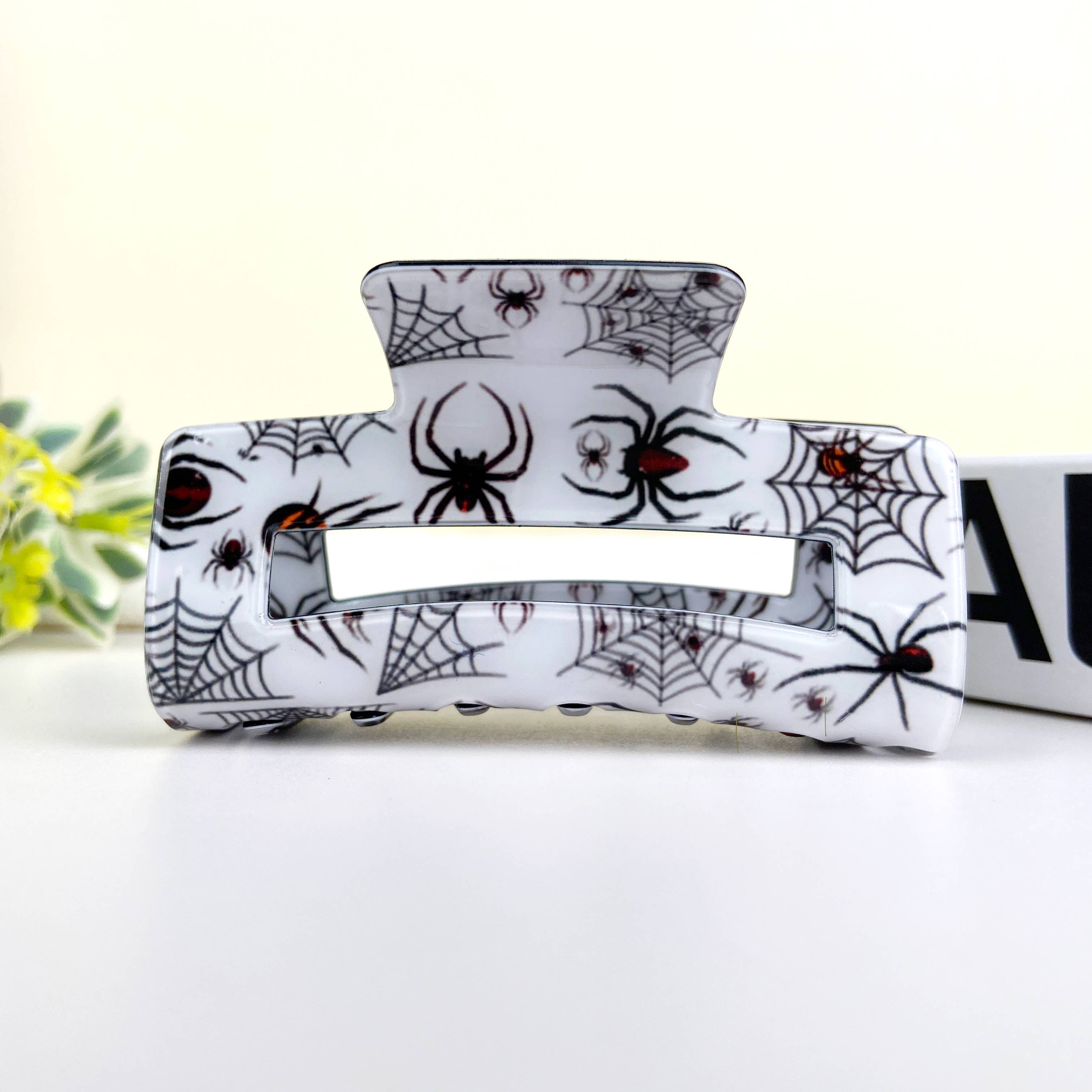 TheDivaSoap - Venta al por mayor Horquilla para el pelo - Mujer - Pinza rectangular para Halloween con forma de calavera de fantasma3