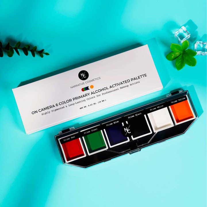 Narrative Cosmetics - Wholesale Face Paint/Play Makeup - Kids - 6 Color On Camera Primary Alcohol Activated Makeup Palette