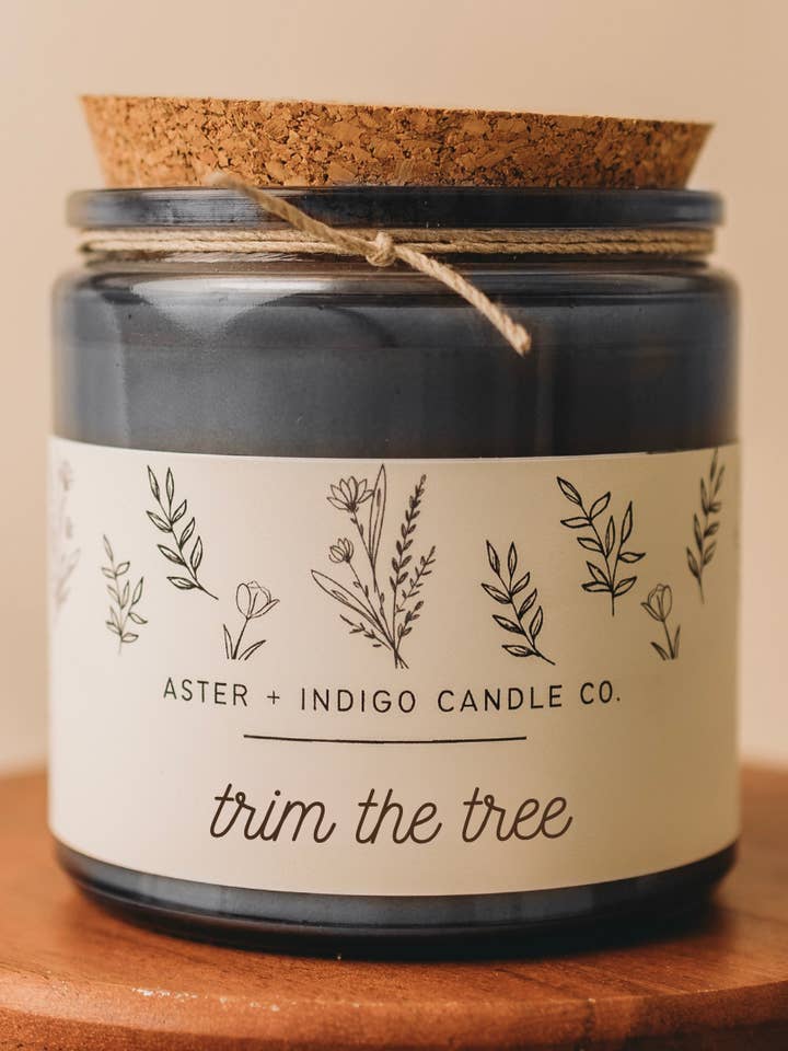 Trim the Tree | NEW Winter | Christmas Candle for wholesale by Aster + Indigo Candle Co.