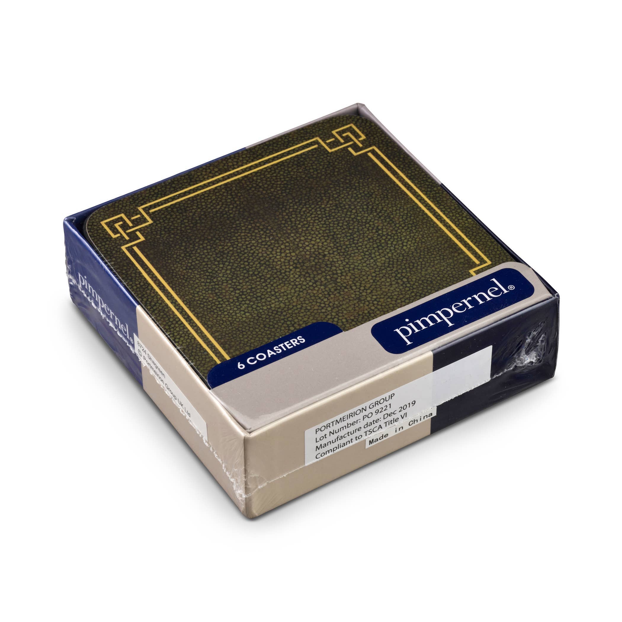 Portmeirion, Spode, Pimpernel, Nacthmann, Wrendale Designs - Wholesale Coasters - Shagreen Leather Coasters Set of 6